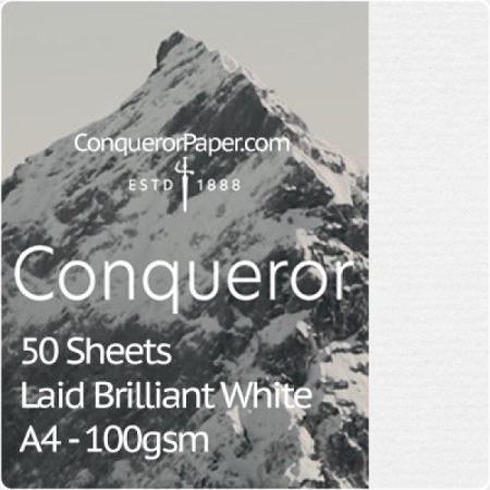 SMALL PACK - TINT:BrilliantWhite, FINISH:Laid, PAPER:100gsm, SIZE:A4-210x297mm, QTY:50Sheets, WATERMARK:Yes